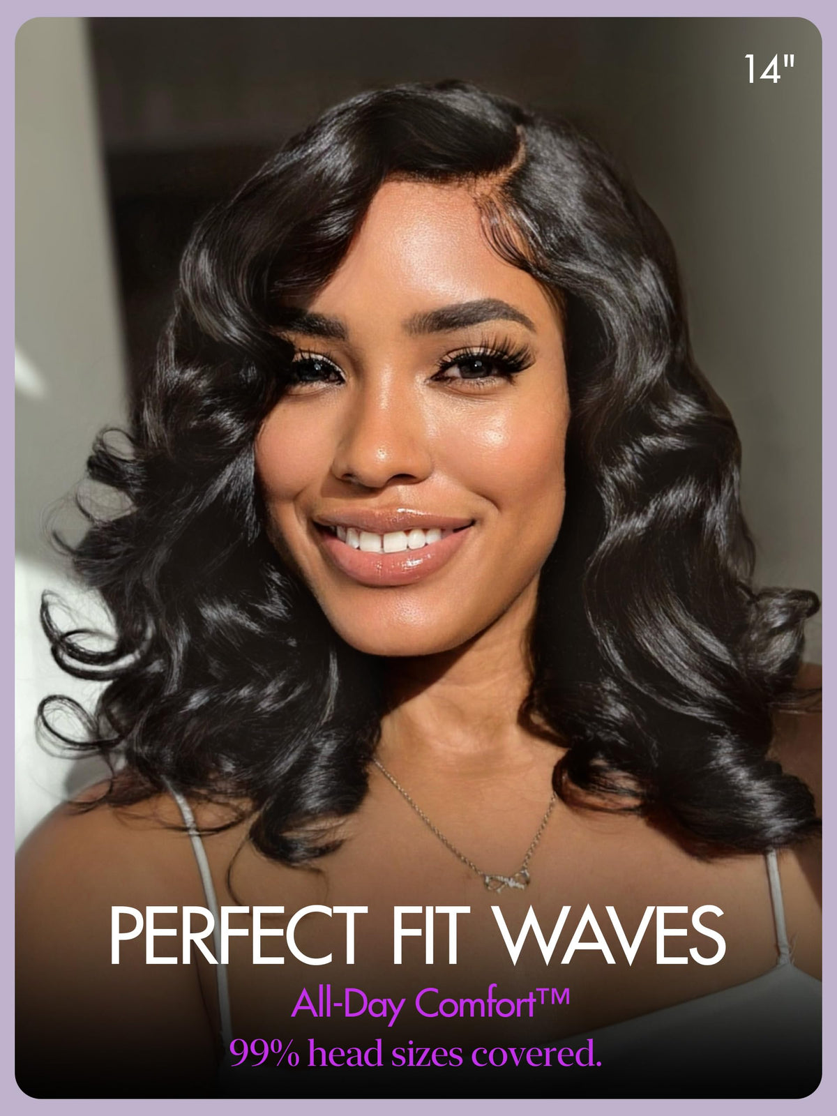 LUVME HAIR Perruque Ondulée arrière avec dentelle HD