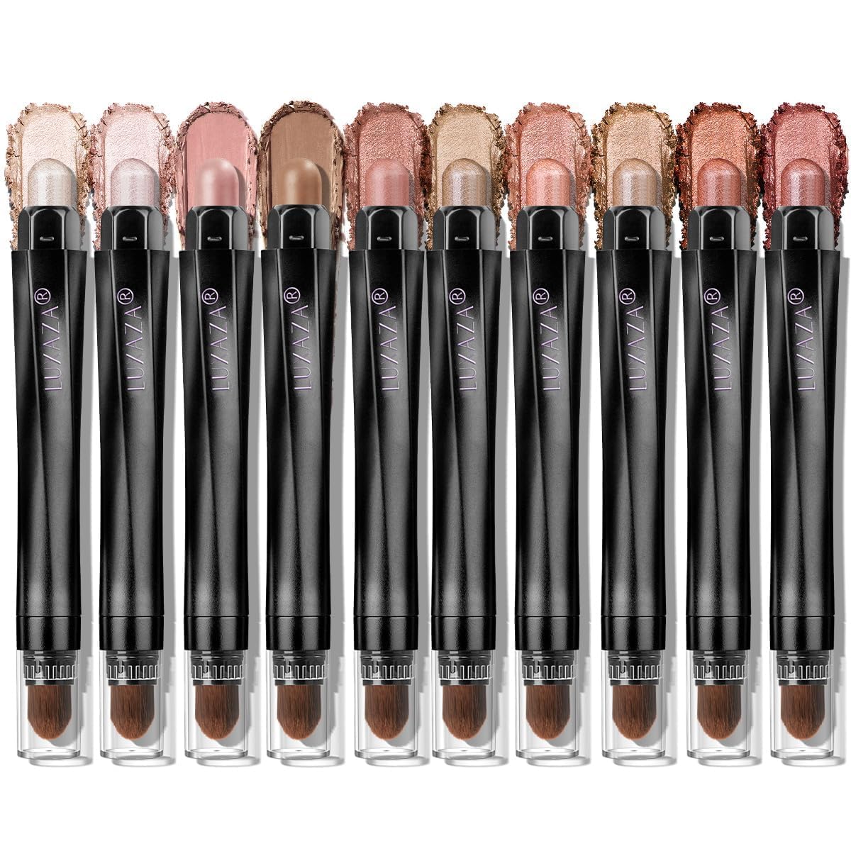 LUXAZA PRO Set de 10 Crayons à Ombre à Paupières Teintes Neutres