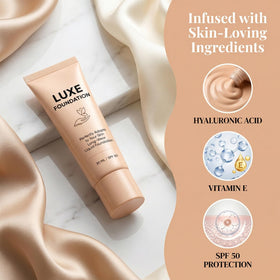 LUXE FOUNDATION Fond de Teint Adaptatif 30 ML application sur peau