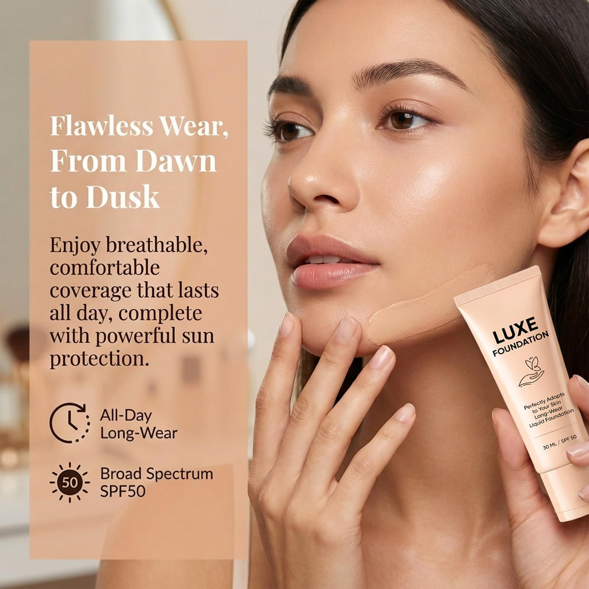 LUXE FOUNDATION Fond de Teint Adaptatif 30 ML avec SPF50