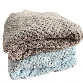 M-bestl pack de serviettes de cheveux en microfibre grises et bleues