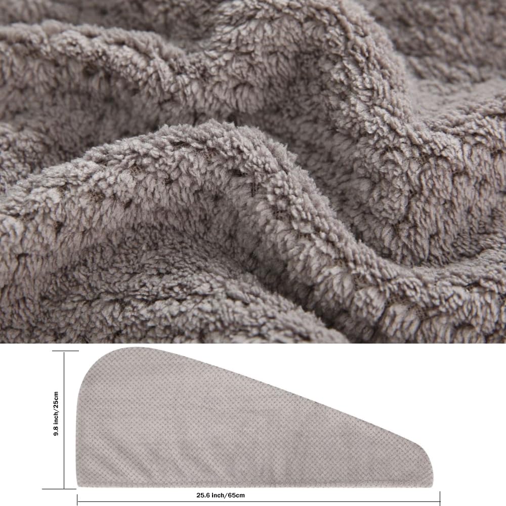 M-bestl serviette de cheveux en microfibre avec design à carreaux
