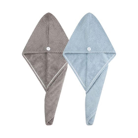 M-bestl serviette de cheveux en microfibre bleue vue avant