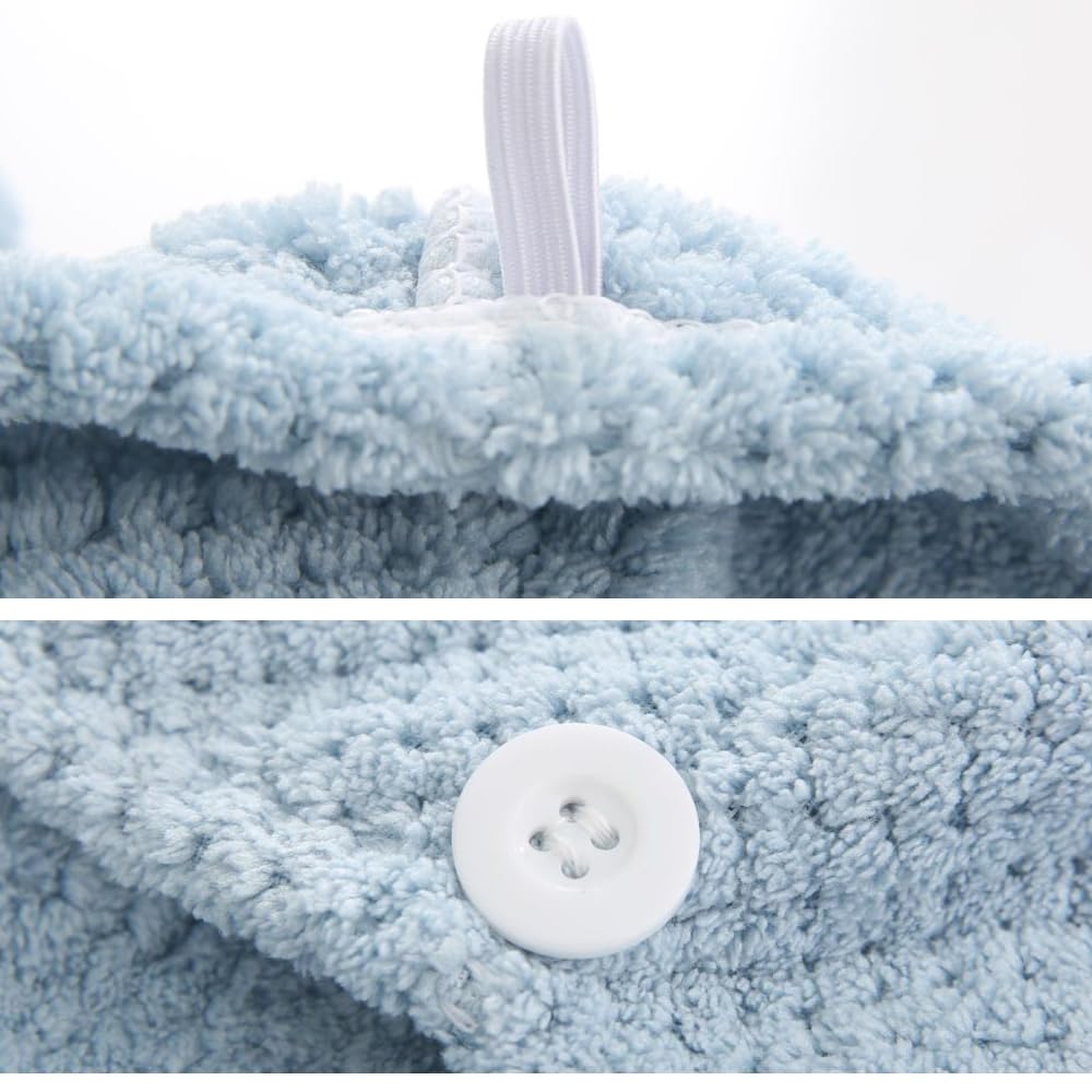 M-bestl serviette de cheveux en microfibre grise en utilisation