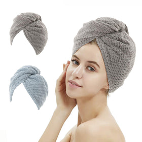 M-bestl serviette de cheveux en microfibre grise vue avant