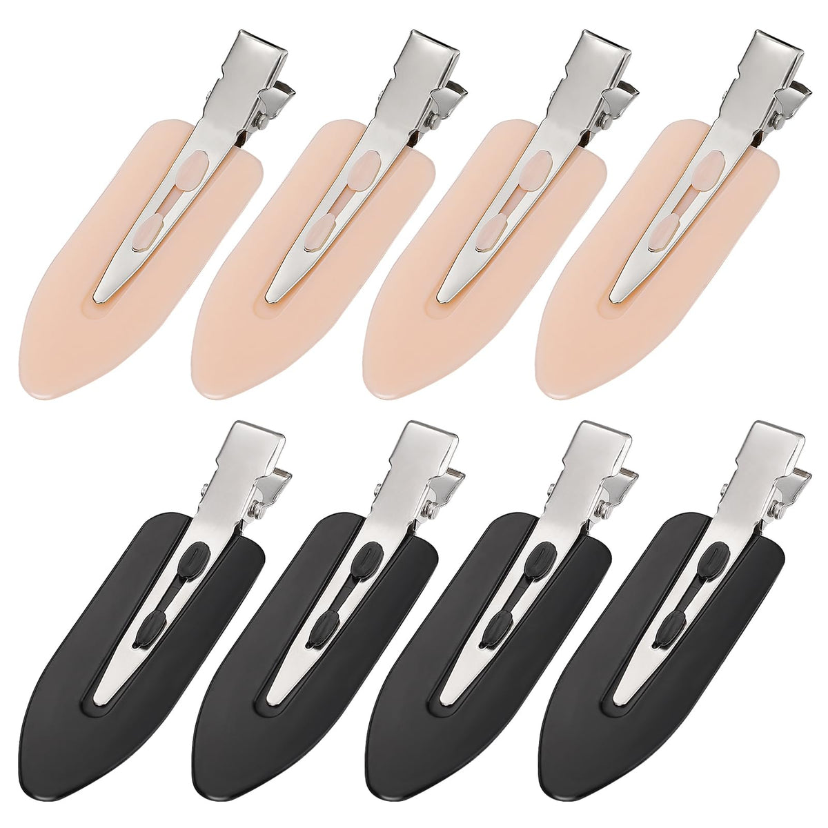 MADHOLLY Clips à cheveux sans plis noirs et roses, vue de face