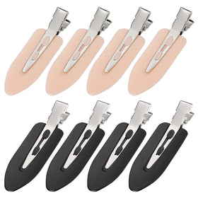 MADHOLLY Clips à cheveux sans plis noirs et roses, vue de face