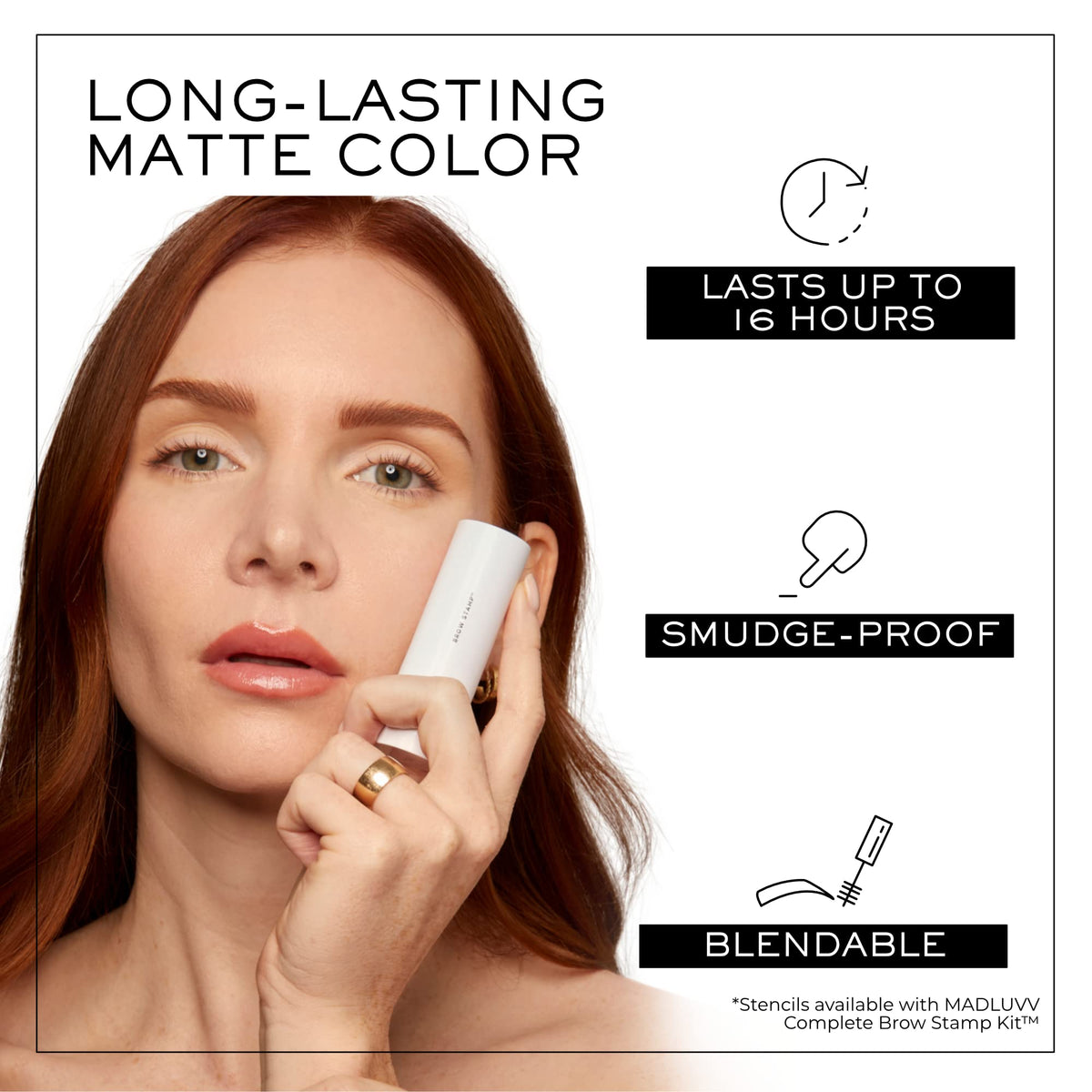 MADLUVV Brow Stamp Refill couleur rouge côté