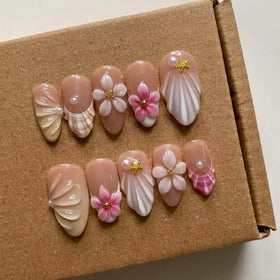 MAGLFELL Faux Ongles Press-On 3D Amande en gel, vue avant