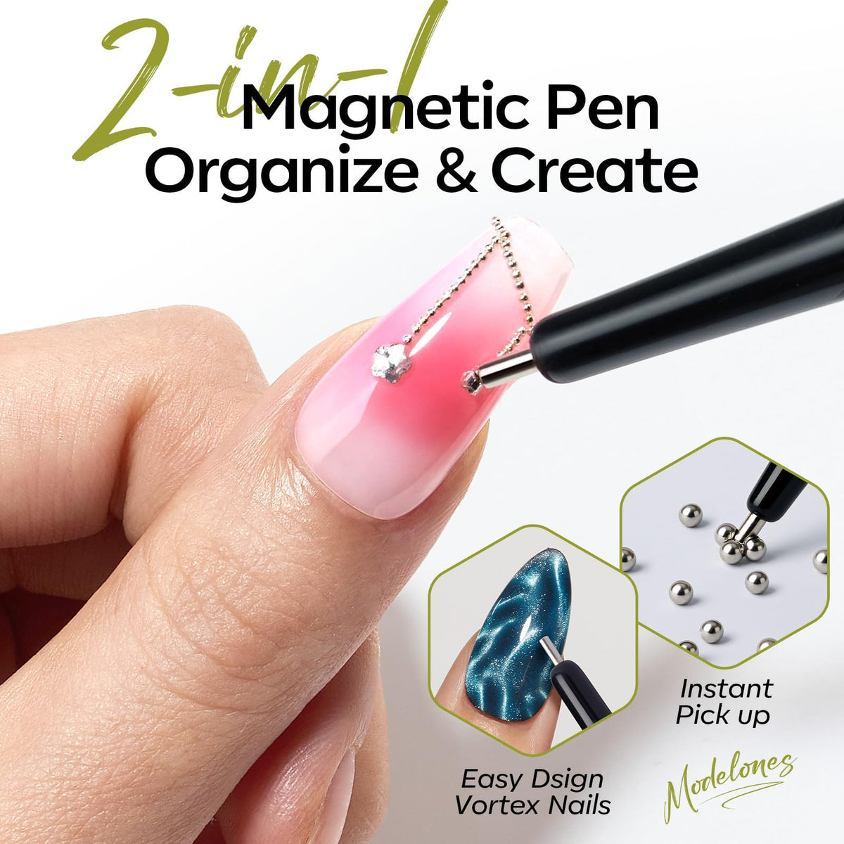 Magnet double tête avec billes en acier