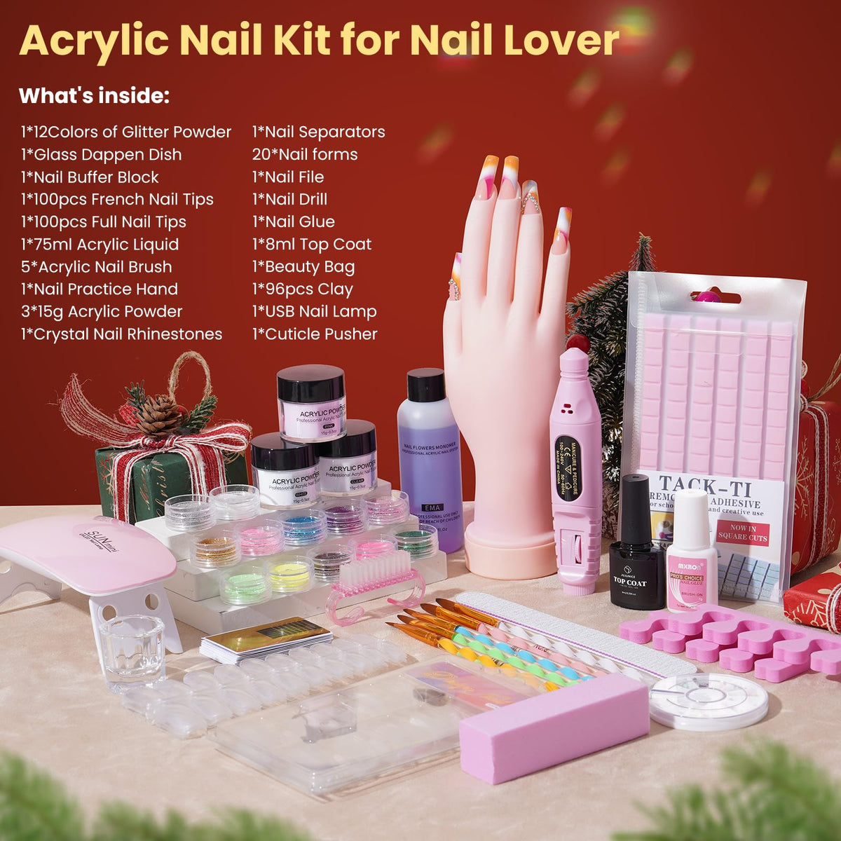 Main d'entraînement pour manucure avec faux ongles