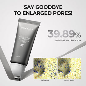 Mains appliquant la crème lifting au rétinol SKIN & LAB sur le cou