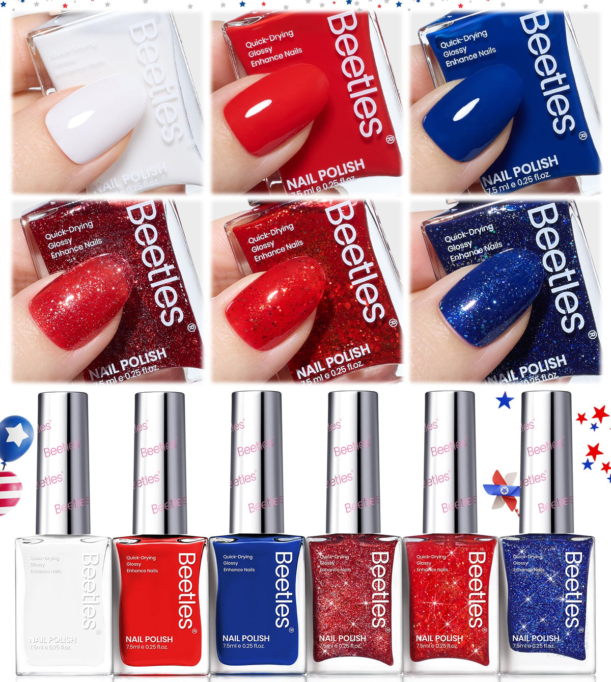 Mains avec manucure utilisant l'ensemble Midnight Fireworks