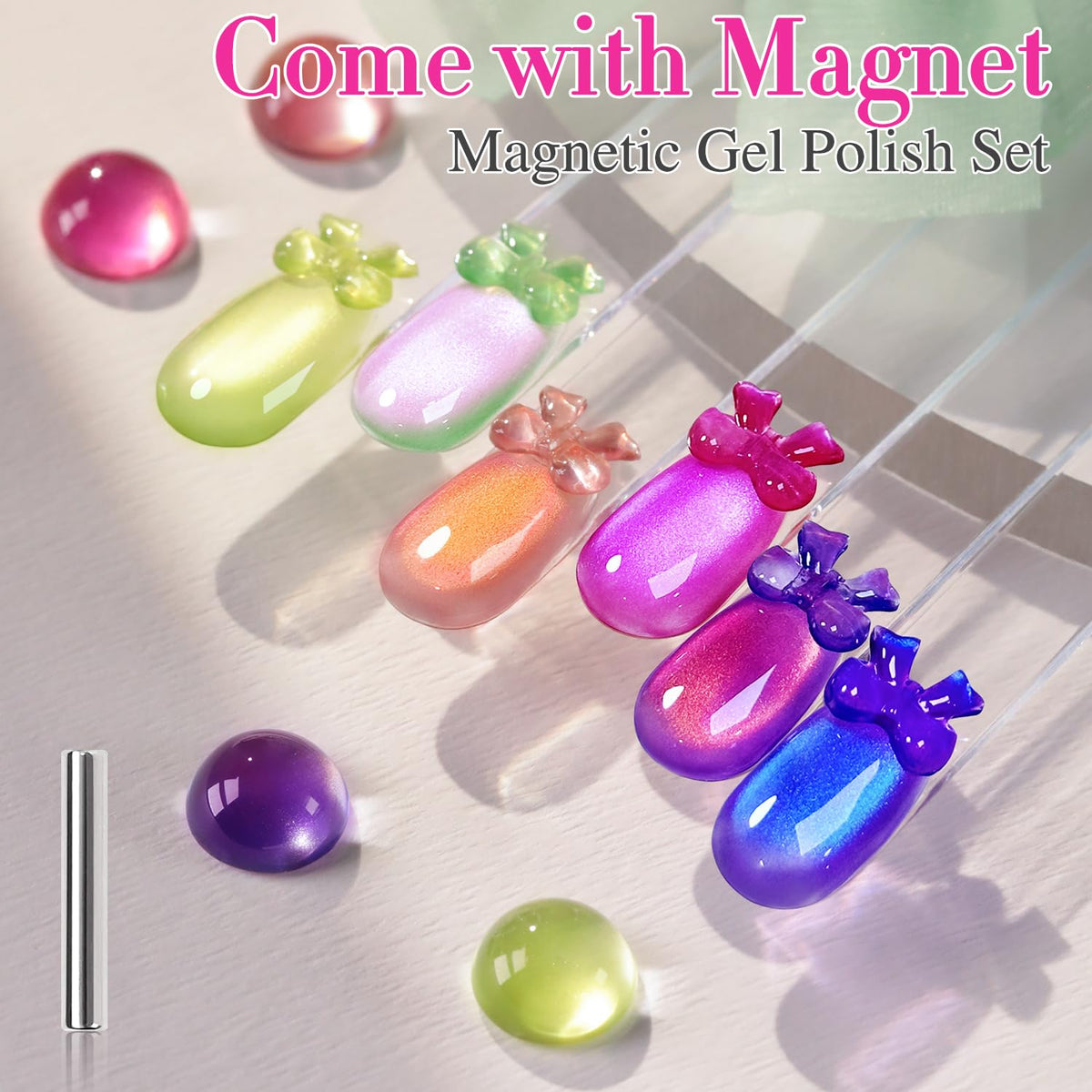 Mains avec vernis gel appliqué, couleur brillante