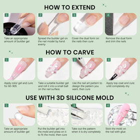 Mains présentant des ongles décorés avec le gel SUPWEE