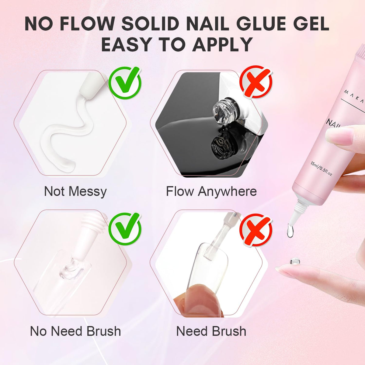 Makartt colle à ongles en gel 30ml, tube arrière