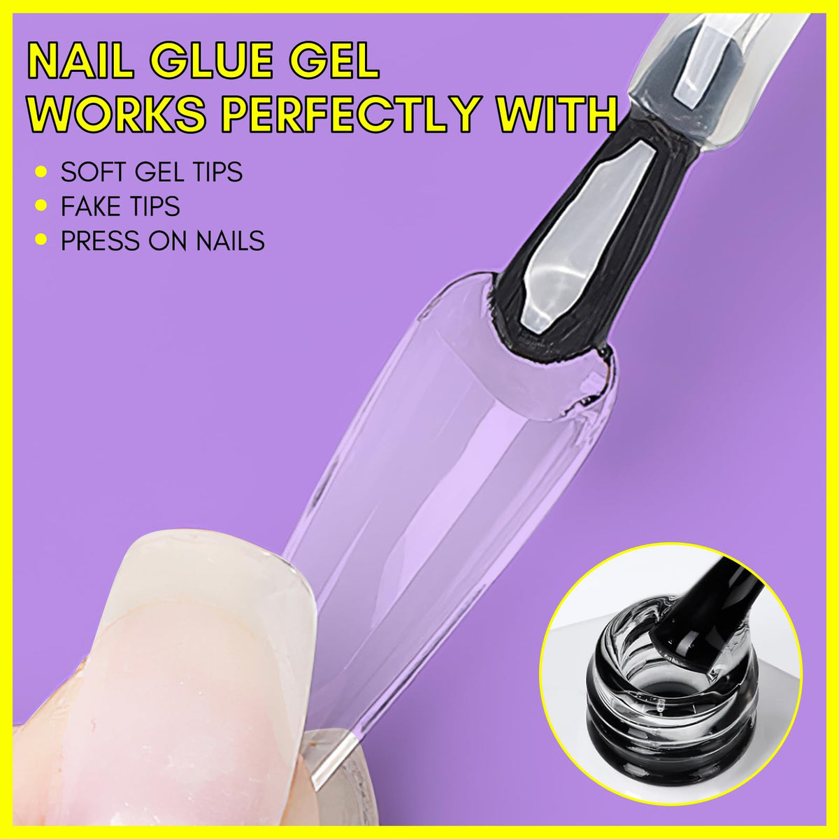 Makartt colle à ongles gel 3 en 1 15ml en utilisation sur des faux ongles