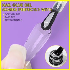 Makartt colle à ongles gel 3 en 1 15ml en utilisation sur des faux ongles