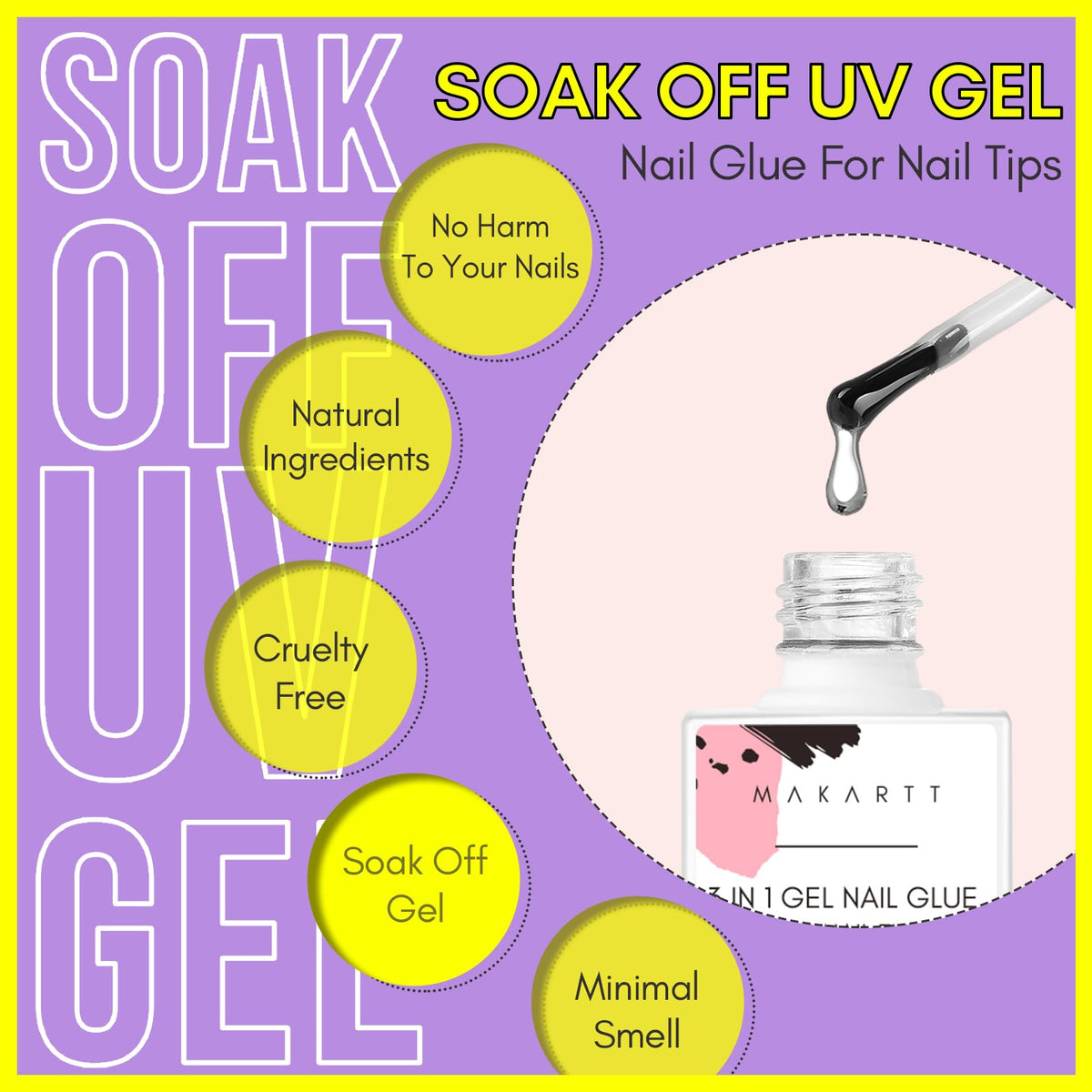 Makartt colle à ongles gel 3 en 1 15ml sur un fond neutre