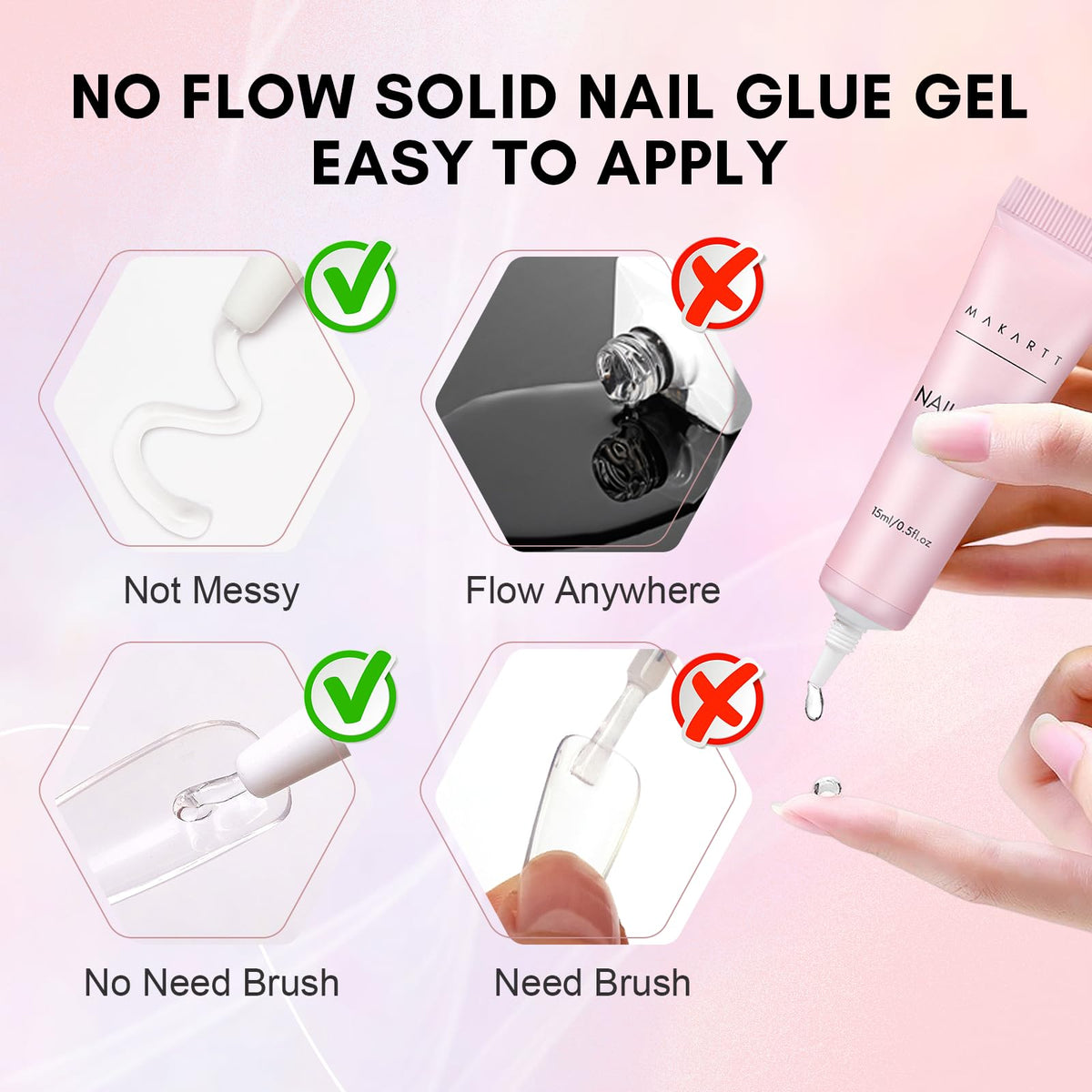 Makartt colle à ongles gel solide 15ML texture solide