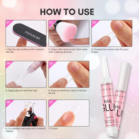 Makartt colle à ongles sur fond blanc