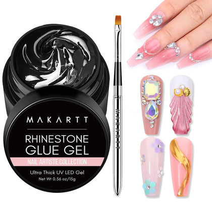 Makartt colle à strass pour ongles 15g avec pinceau