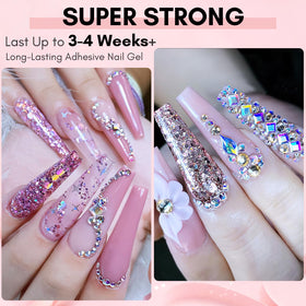 Makartt colle gel UV 15ml en utilisation sur ongles avec strass