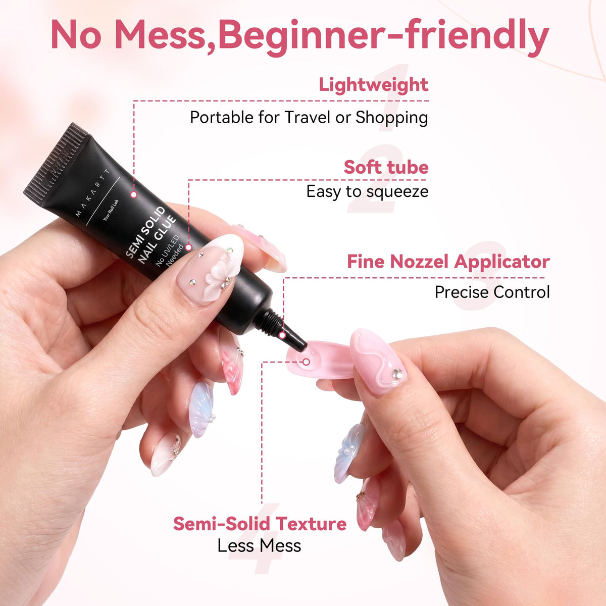 Makartt colle pour ongles press-on 10ML avec faux ongles