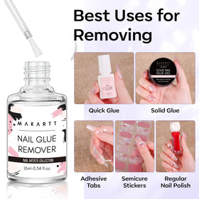 Makartt Dissolvant de Colle pour Ongles - Application facile avec bâtonnets en bois