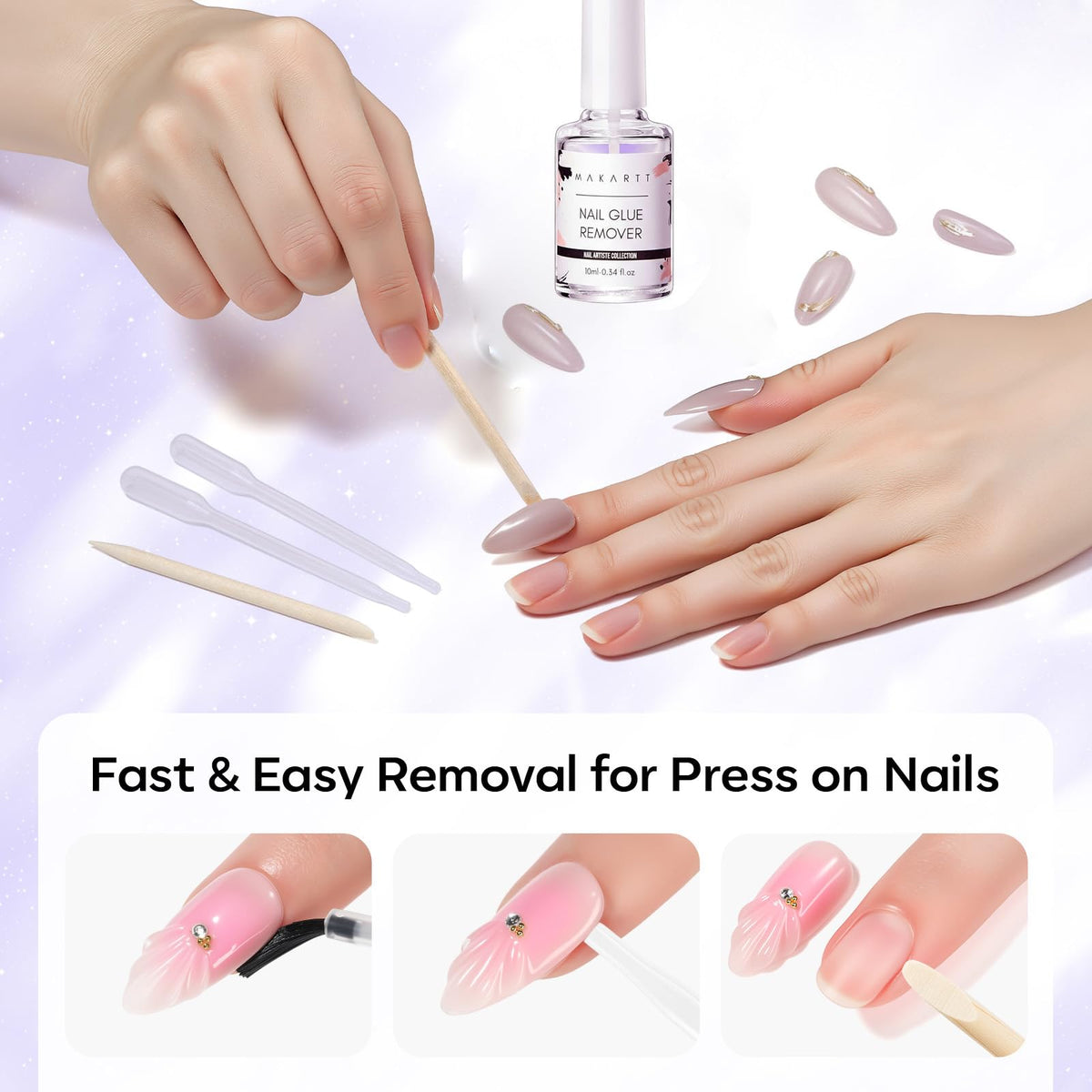 Makartt Dissolvant de Colle pour Ongles - Flacon de 10ML