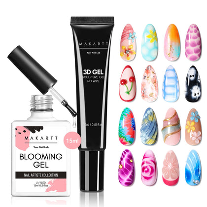 Makartt Kit Gel de Décoration pour Ongles 3D et Gel Florissant vue de face