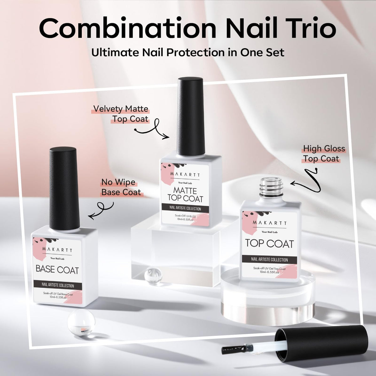 Makartt top coat mat en application sur des ongles