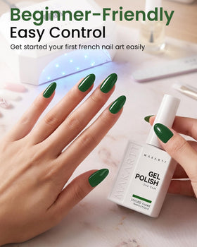 Makartt Vernis à Ongles Gel Vert à côté d'une lampe UV/LED