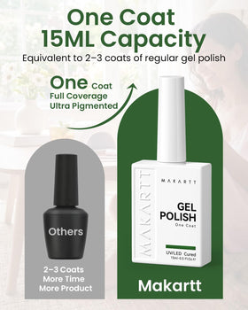 Makartt Vernis à Ongles Gel Vert application sur ongles