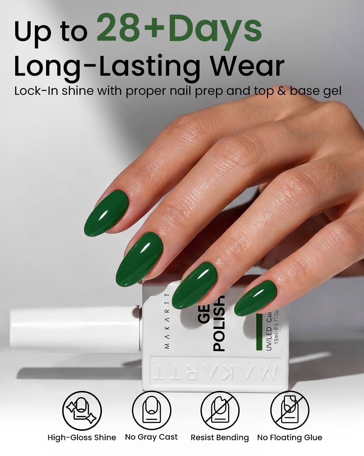 Makartt Vernis Gel vert avec finition brillante