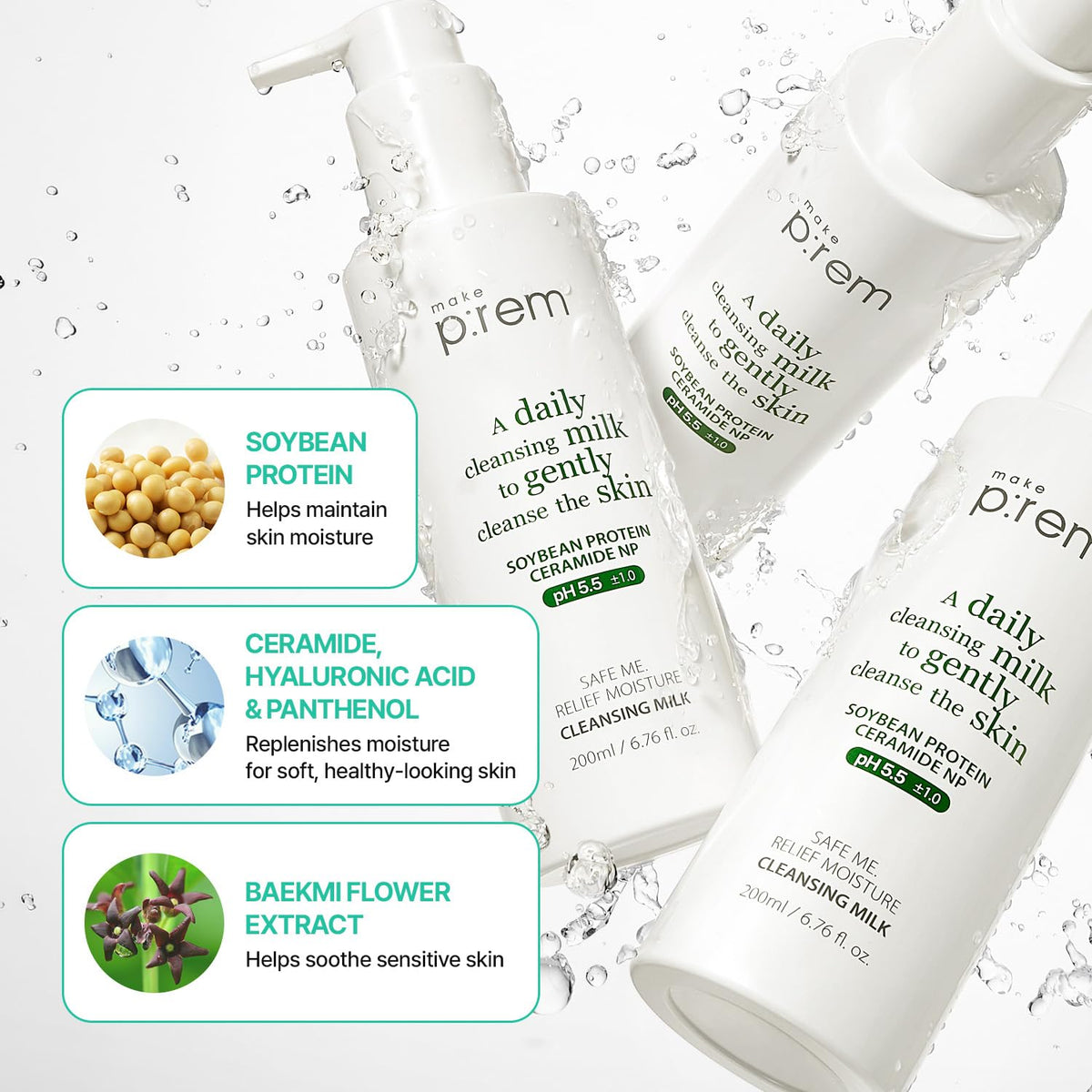 MAKEP:REM Lait Nettoyant Hydratant en action