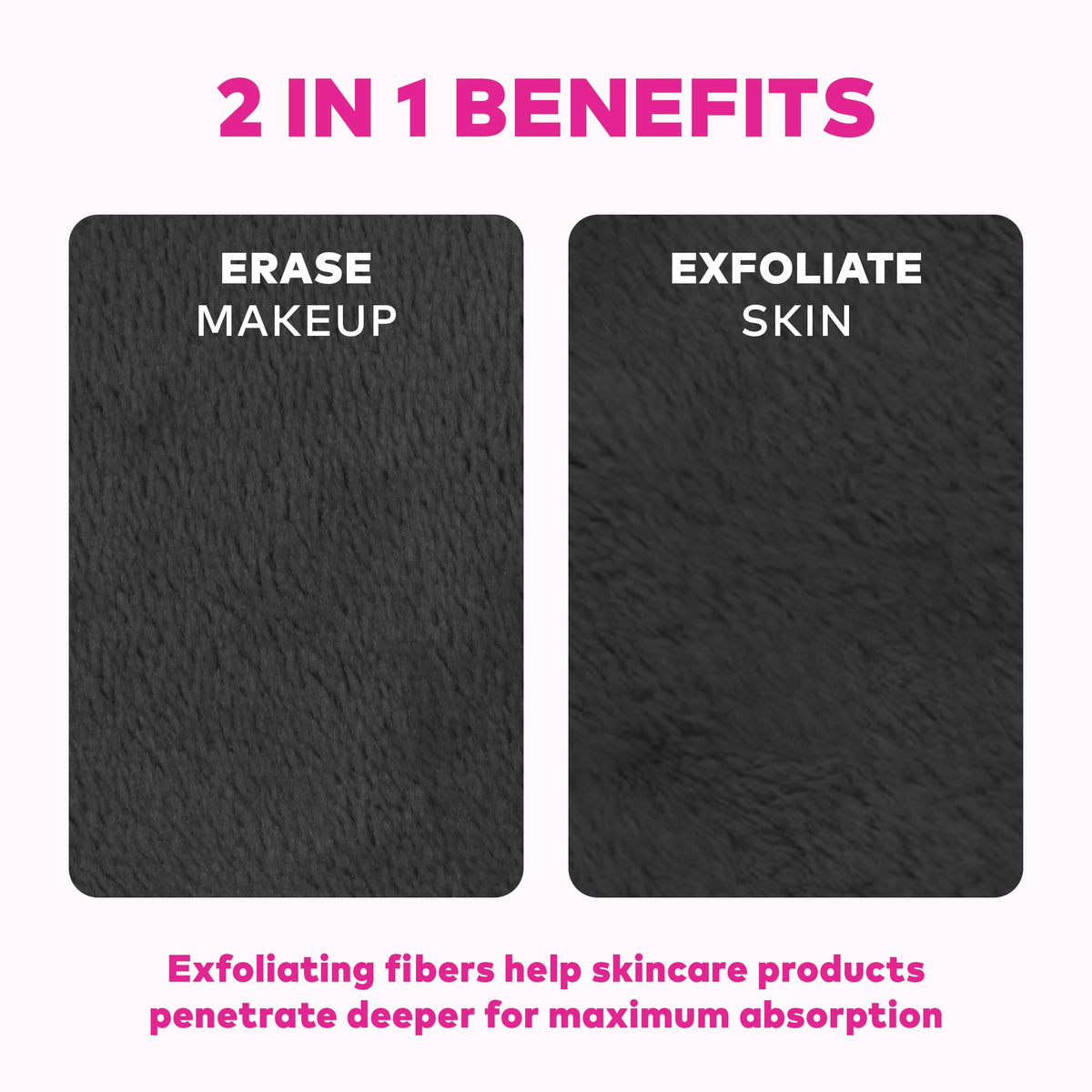 MakeUp Eraser avec maquillage sur le tissu avant nettoyage