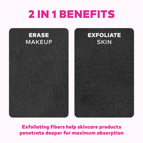 MakeUp Eraser avec maquillage sur le tissu avant nettoyage