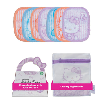 MakeUp Eraser Set de 7 Jours en couleur pastel Hello Kitty