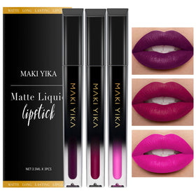 MAKI YIKA Rouge à Lèvres Mat ensemble de 3 teintes prune