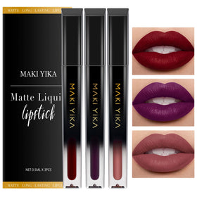 MAKI YIKA set de 3 rouges à lèvres mats - rouge, violet, nude