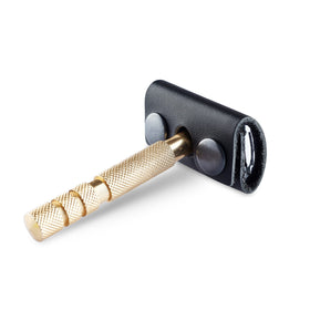 MAKYN étui de rasoir en cuir véritable noir, vue latérale
