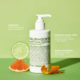 MALIN+GOETZ Gel Nettoyant Mains et Corps Bergamote 300g avec pompe
