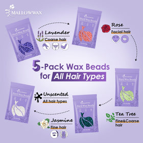 Mallowwax Perles de Cire Blanche pour Tous Types de Poils
