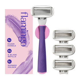 Manche de rasoir Flamingo avec lames en acier inoxydable