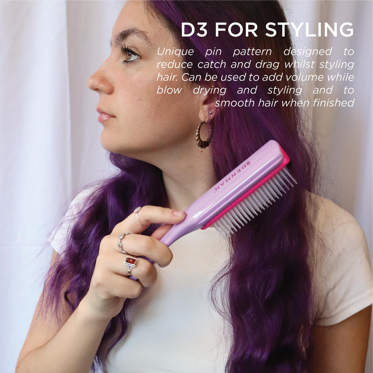 Manche en forme de goutte de la brosse à cheveux Denman D3
