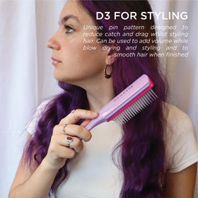 Manche en forme de goutte de la brosse à cheveux Denman D3