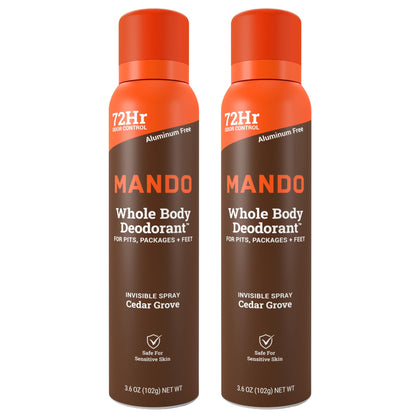 Mando Déodorant Corporel Spray Invisible 2 pk Cèdre vue de face