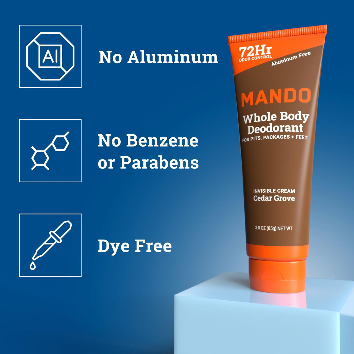 Mando Déodorant Corps Complet crème appliquée sur la peau
