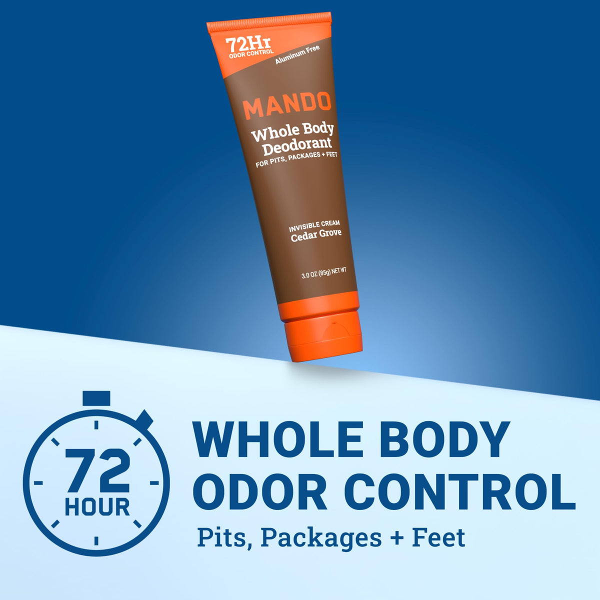 Mando Déodorant Corps Complet tube avec étiquette vue latérale